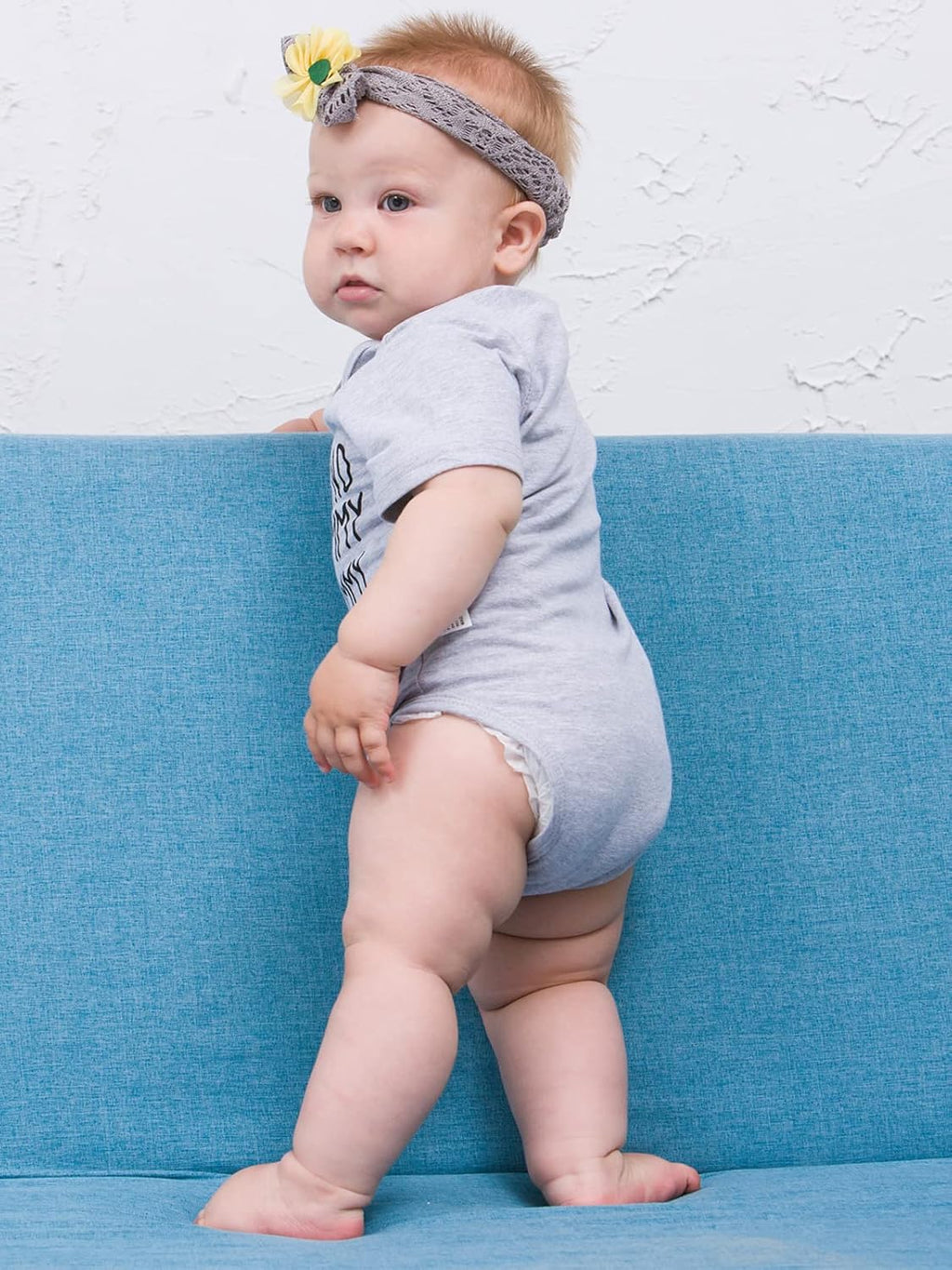UNICOMIDEA Baby Boys Girls Romper Letter Printed Newborn Outfit Short Sleeve Bodysuits 0-12 Months