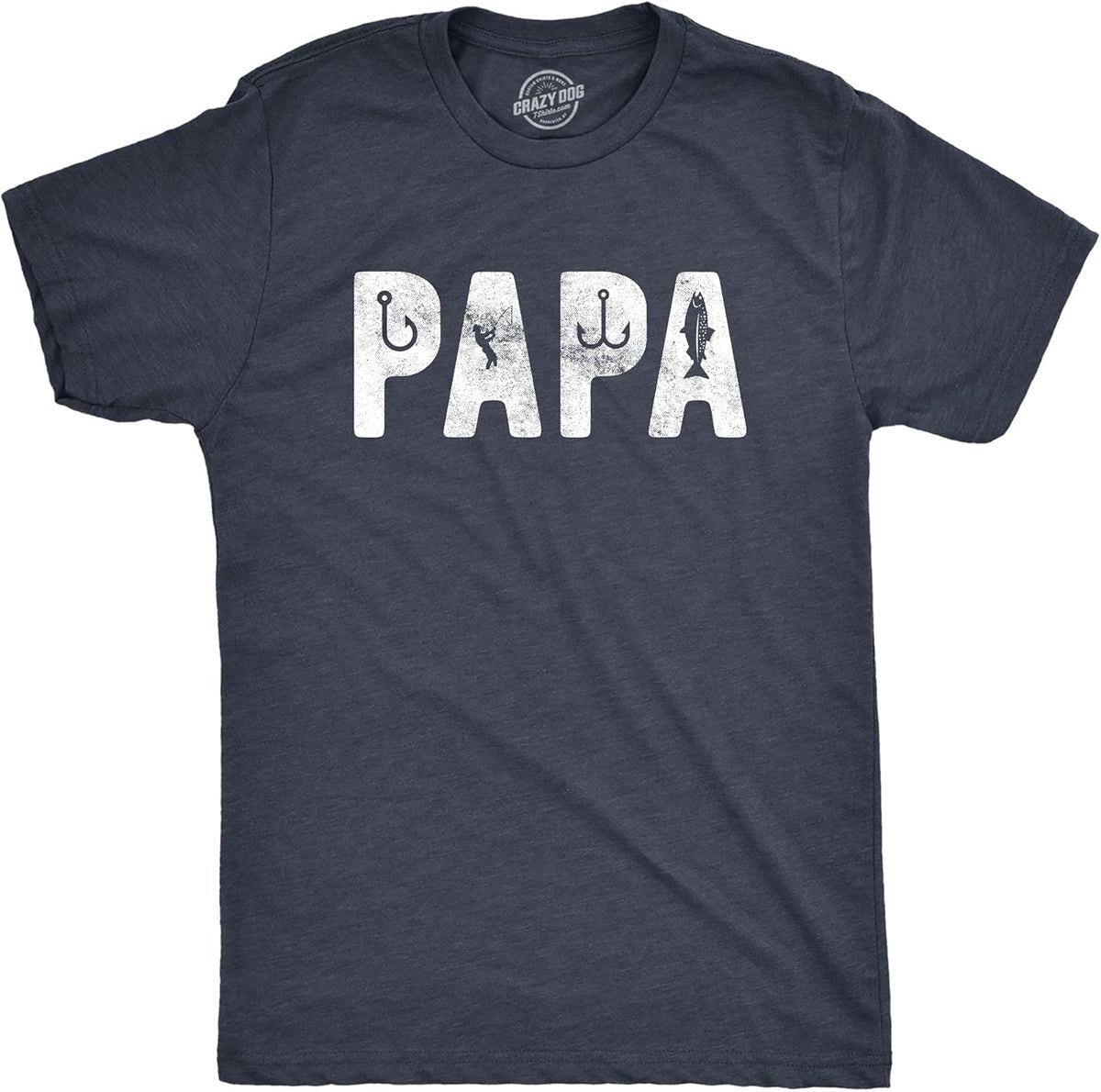 Crazy Dog Dad Fishing Shirts Funny Father's Day Reel Cool Dad Papa Grandpa Tees
