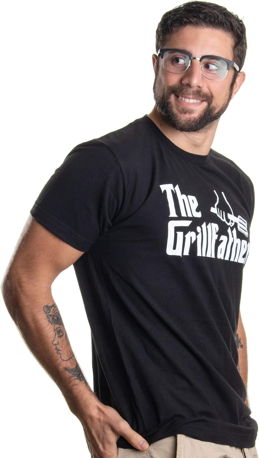 The Grillfather | Funny Dad Grandpa Grilling BBQ Meat Humor T-Shirt Joke for Men