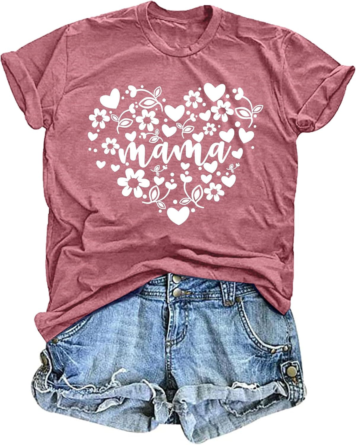 in My Mom Era Shirt Women: Mama T Shirt Mom Life Tops Funny Letter Print Casual Tees