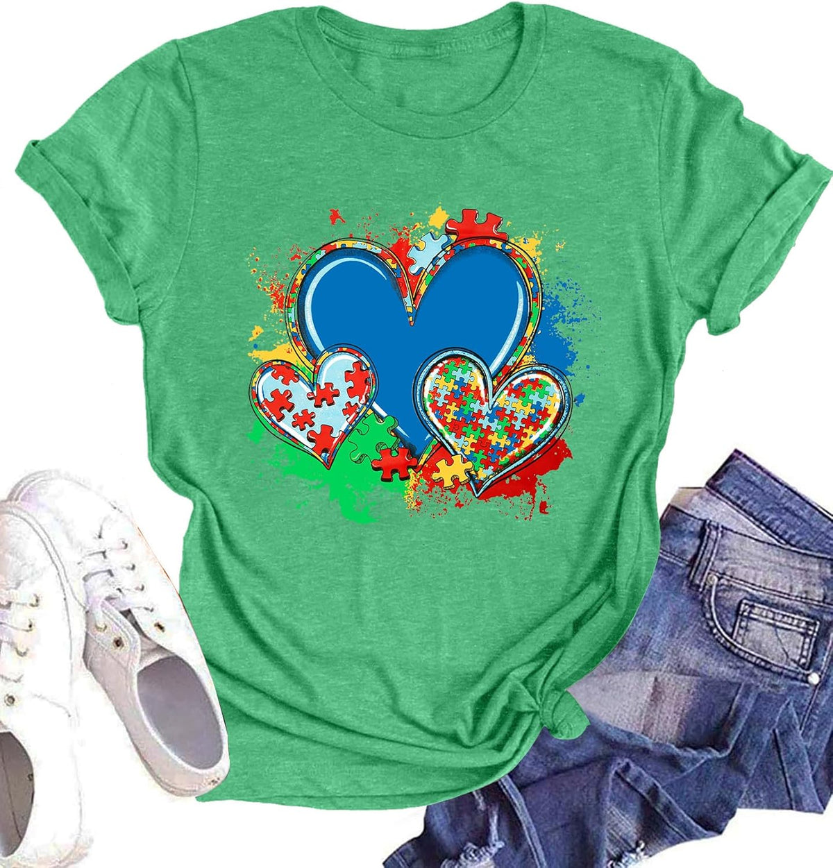 Autism Awareness Shirt Women : Be Kind Autism T Shirts Puzzle Graphic Autistic Support Tee Autism Acceptance Tops