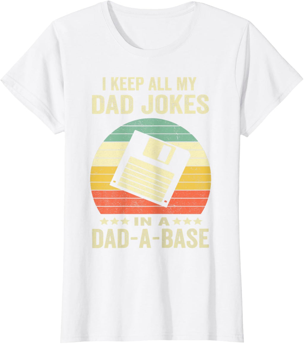Mens Funny dad jokes in dad-a-base vintage for father's day