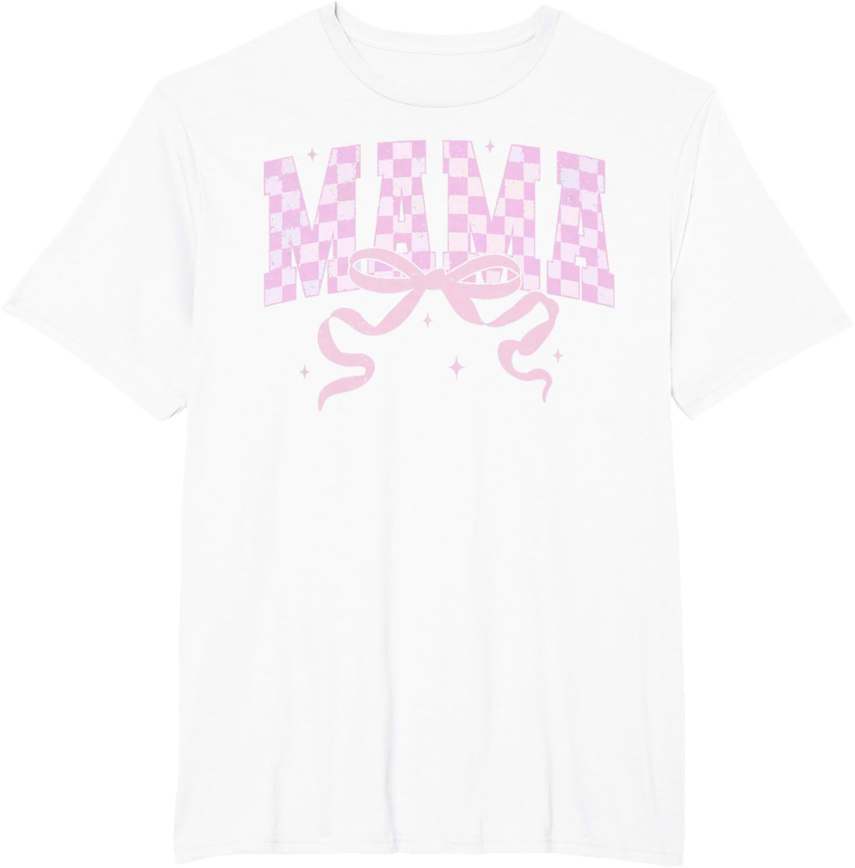 Retro Checkered Mama Coquette Mother's Day Pink Bow