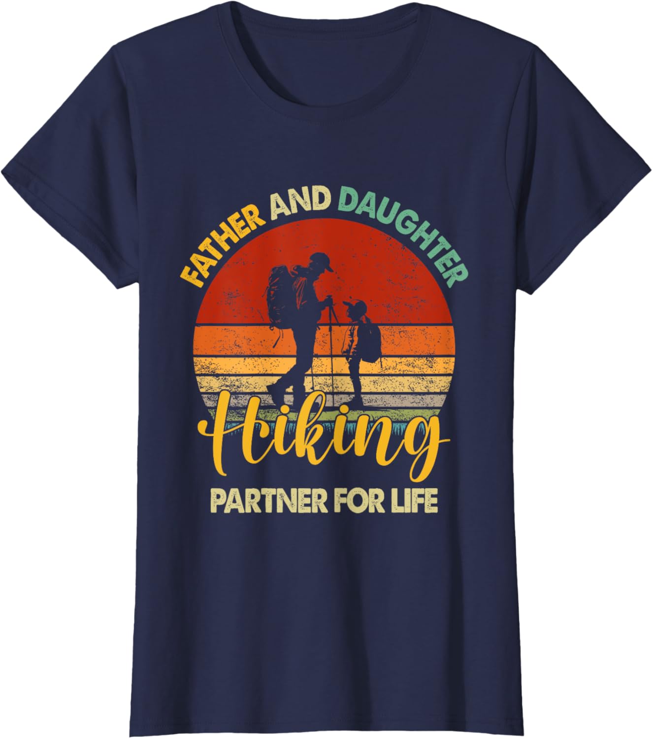 Retro Father Daughter Hiking Partner For Life Fathers Day