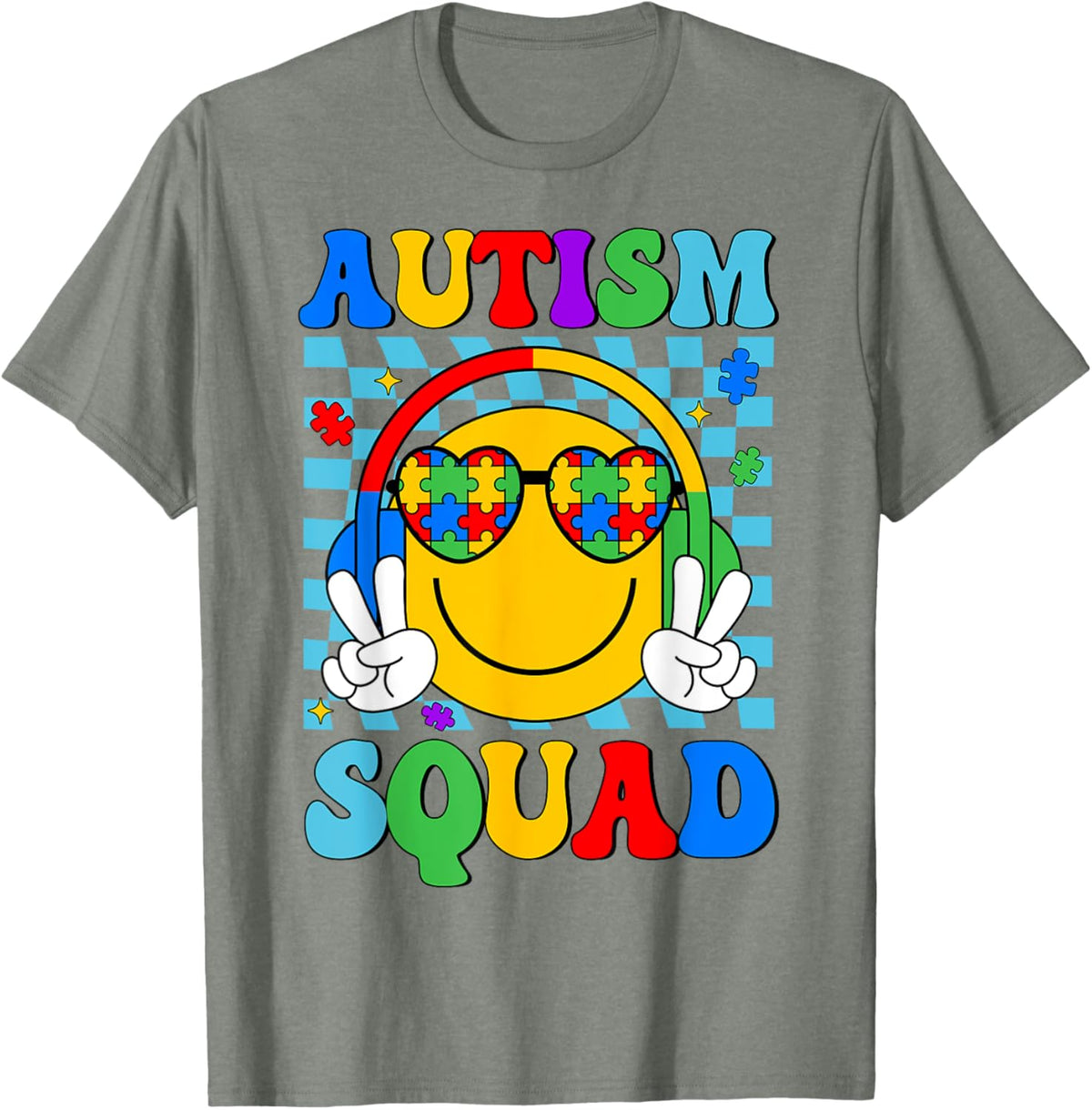 Autism Awareness Autism Squad Support Smile Face Women Men
