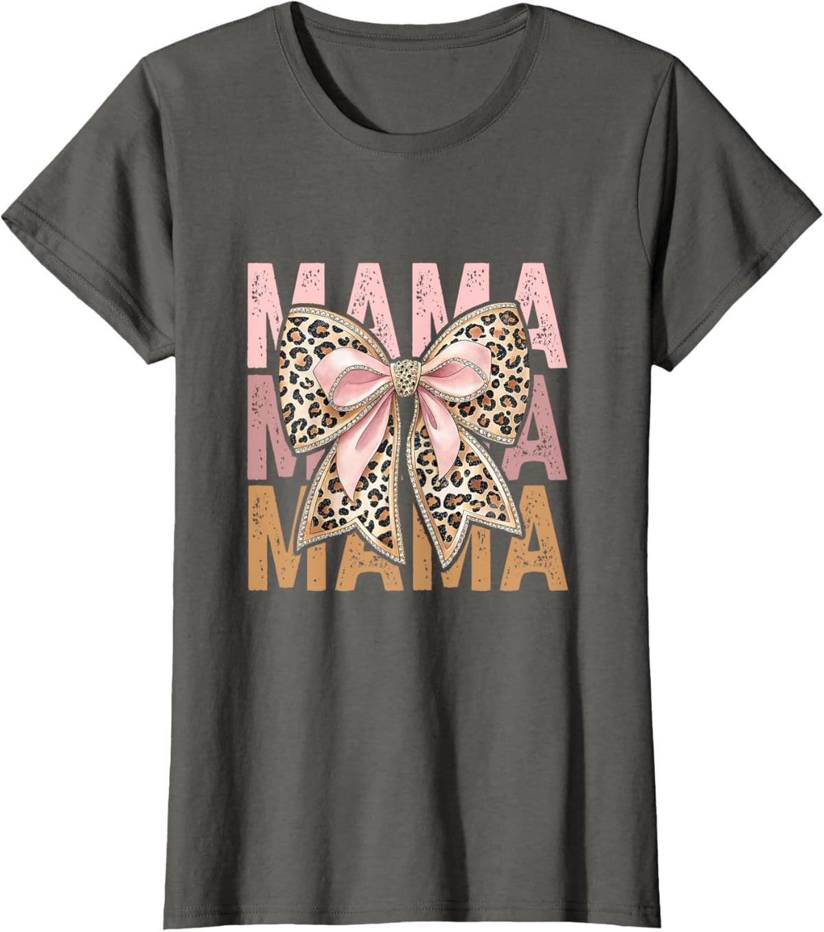 Retro Leopard Mama,Cute Mom Retro Coquette Bow Mother's Day