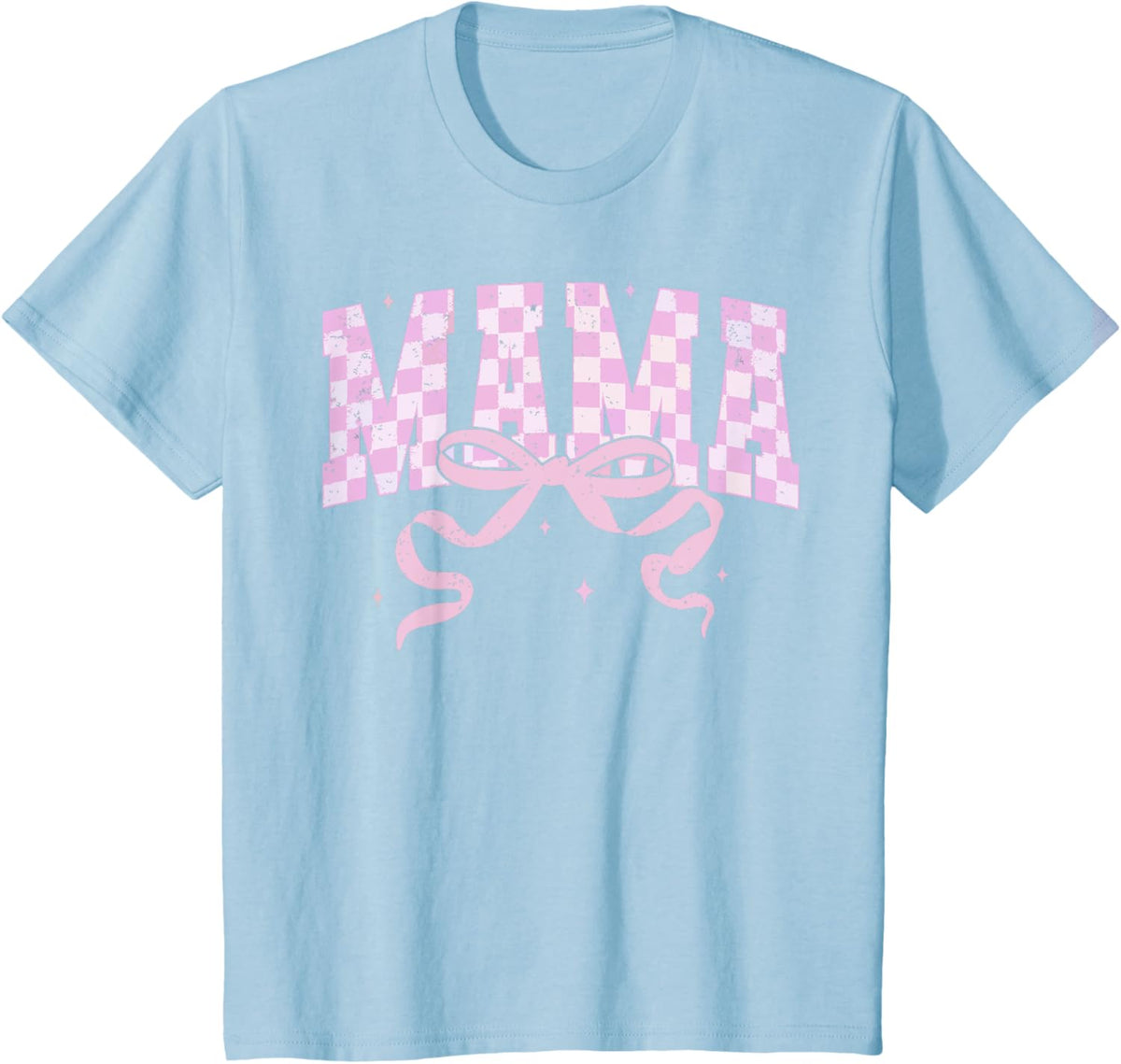 Retro Checkered Mama Coquette Mother's Day Pink Bow