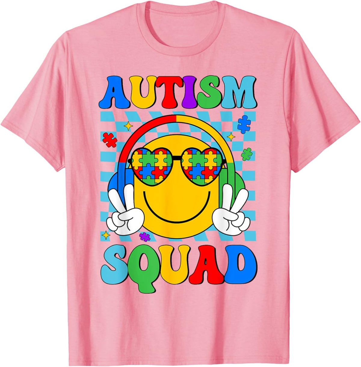Autism Awareness Autism Squad Support Smile Face Women Men