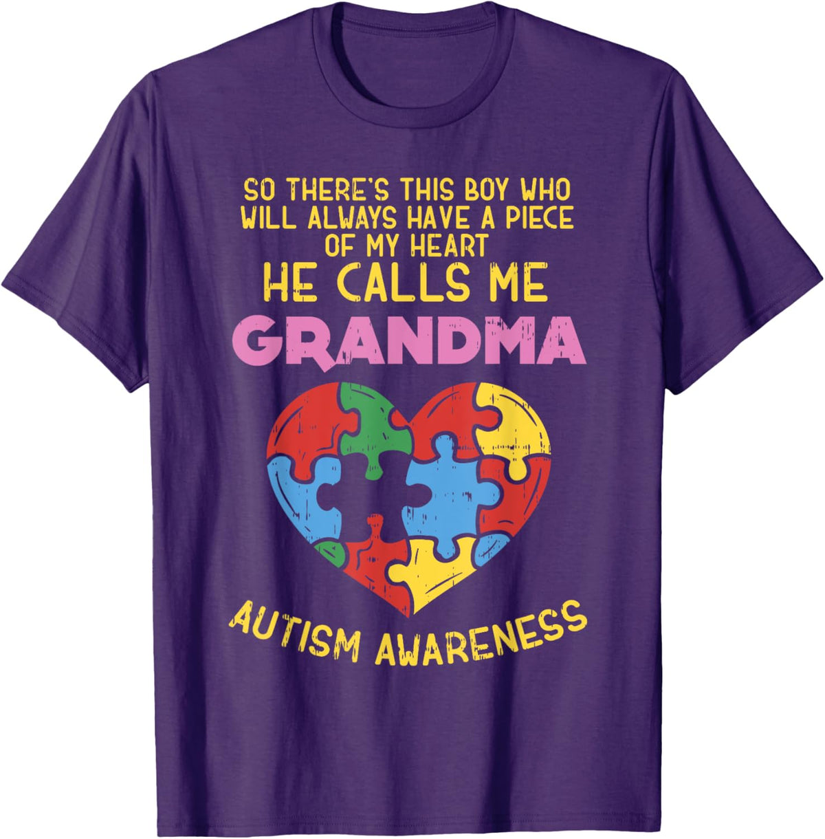 Grandma Autism Awareness Shirt Austistic Boy Piece My Heart