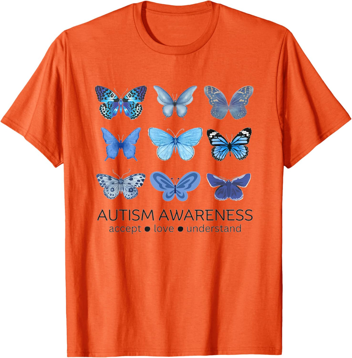 Women In April We Wear Blue Butterfly Autism Mental Health