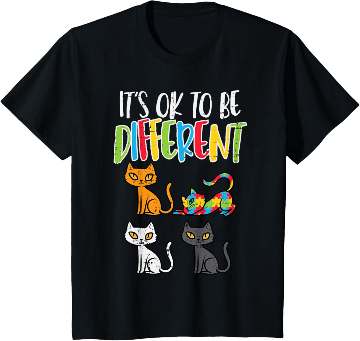 Its Ok To Be Different Cat Puzzle Cute Autism Awareness Kids