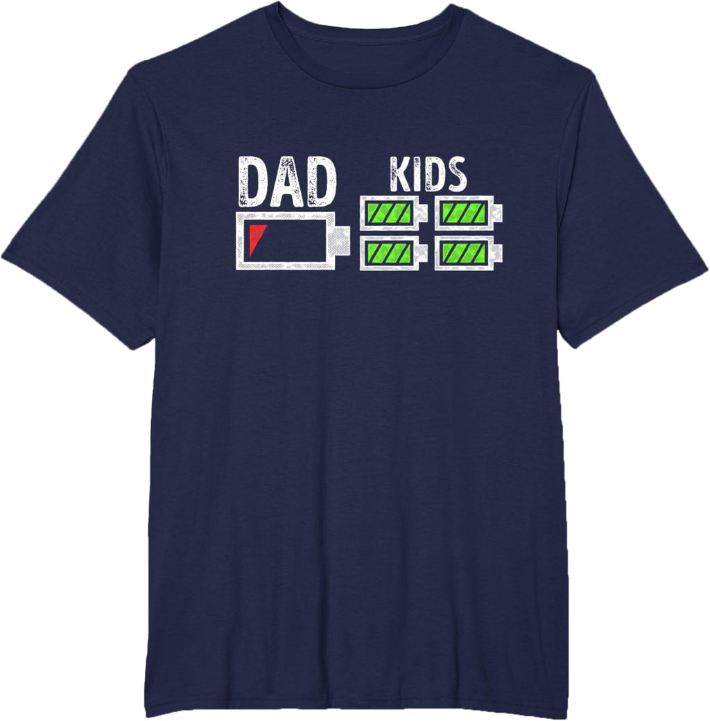 Dad of Four Low Battery Funny Father of 4 Kids Dad