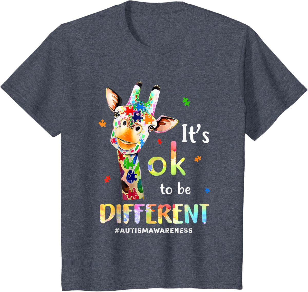Autism Awareness Cute Giraffe Animal Its Ok To Be Different