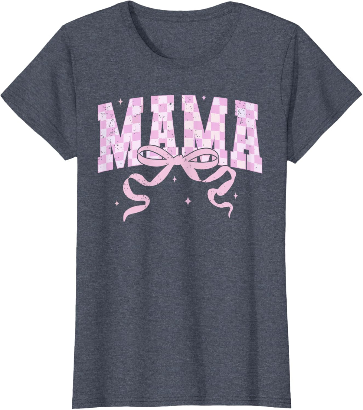 Retro Checkered Mama Coquette Mother's Day Pink Bow