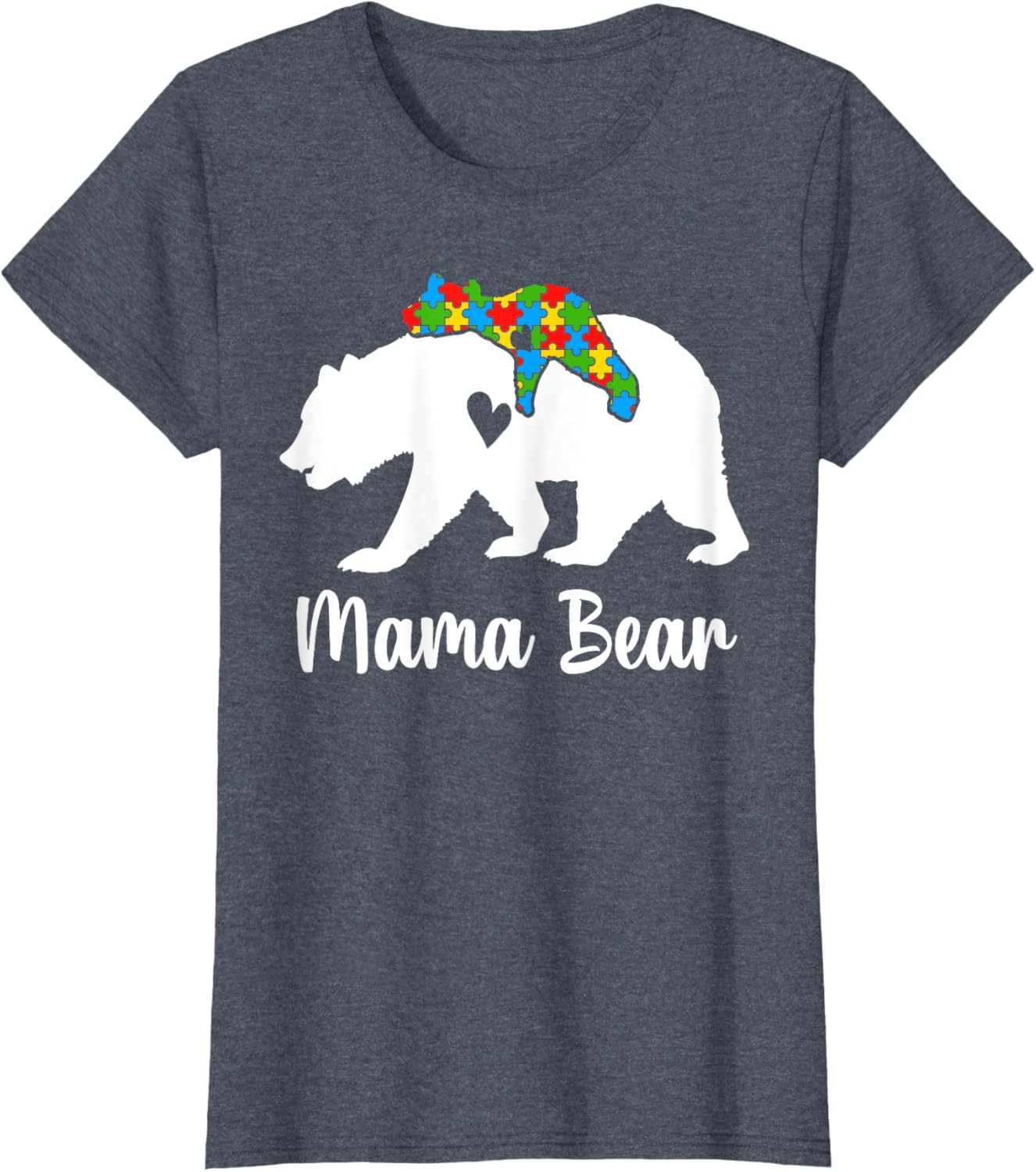 Mama Bear Love Support Autism Awareness Bear Family