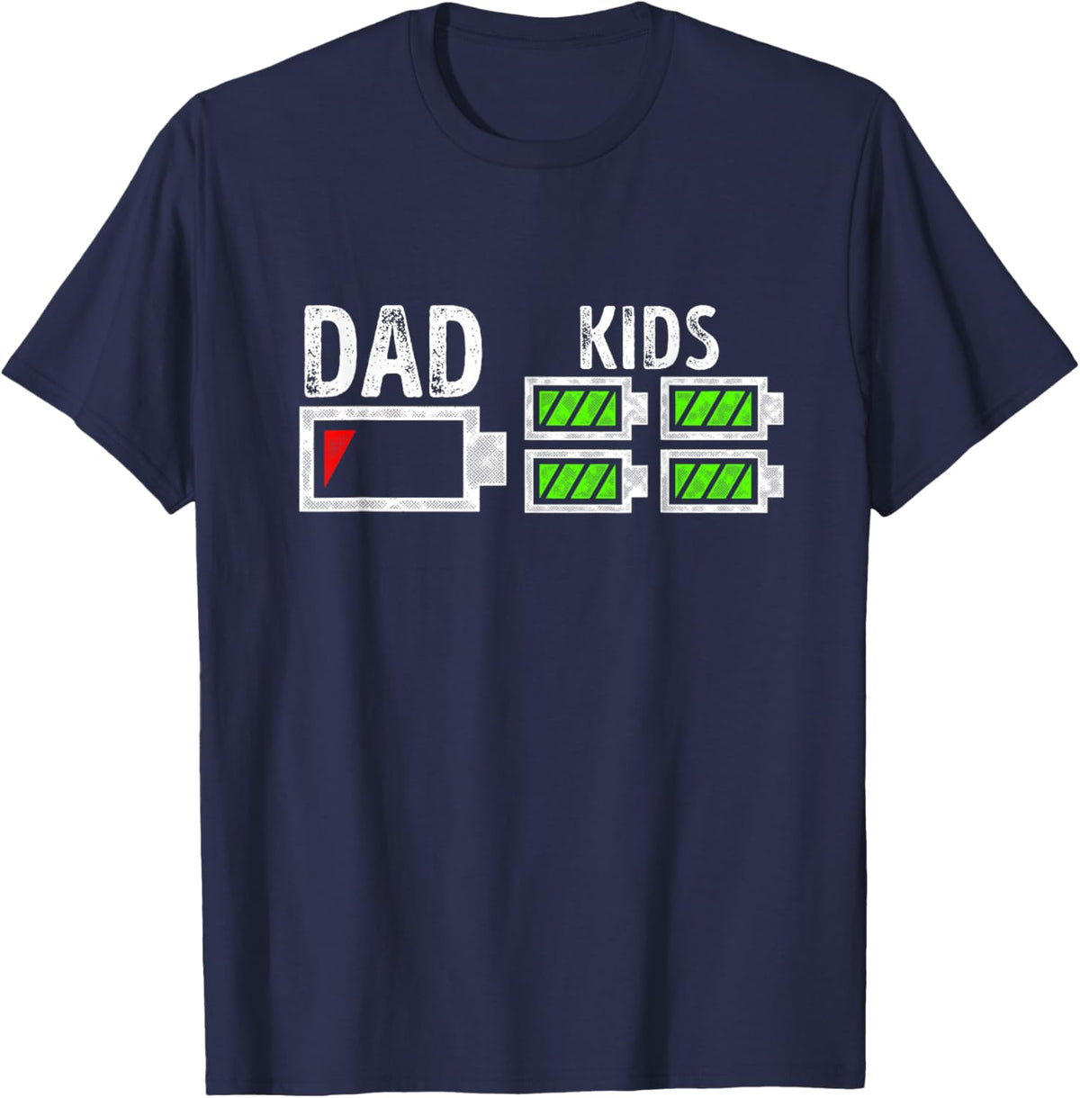Dad of Four Low Battery Funny Father of 4 Kids Dad