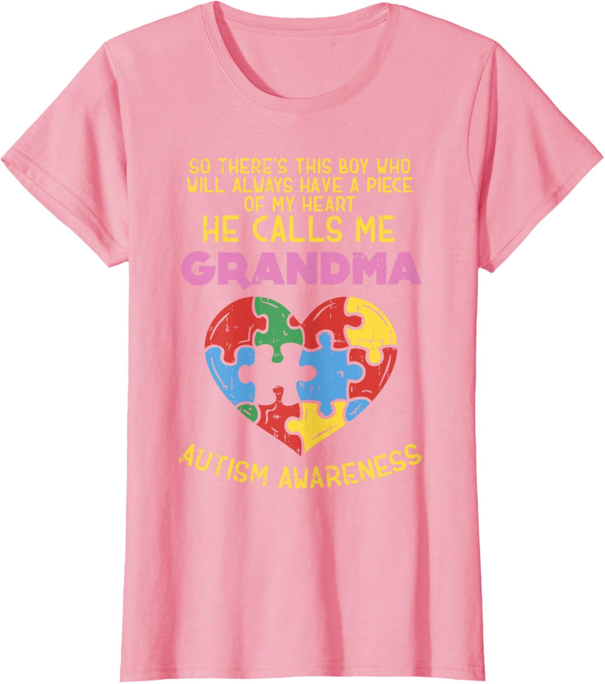 Grandma Autism Awareness Shirt Austistic Boy Piece My Heart