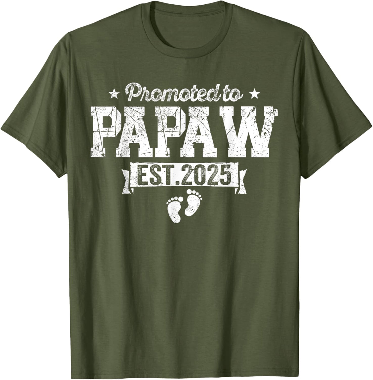 Retro Promoted To Papaw 2025 New Papaw First Father's Day T-Shirt, Small, Black
