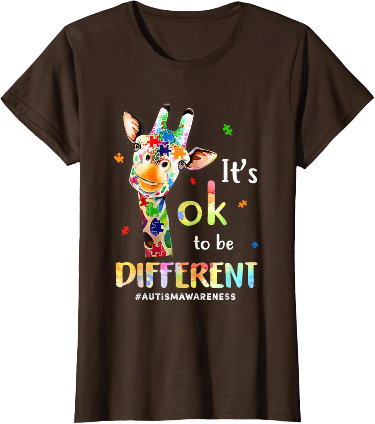 Autism Awareness Cute Giraffe Animal Its Ok To Be Different