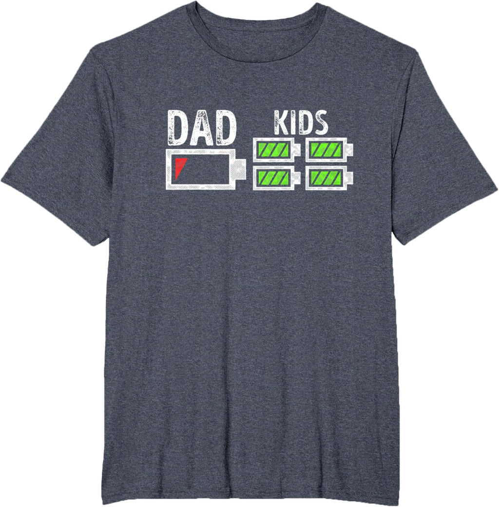 Dad of Four Low Battery Funny Father of 4 Kids Dad